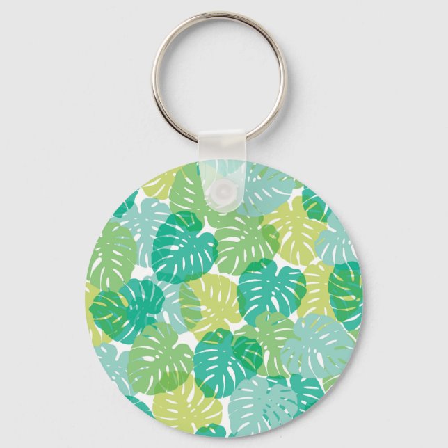Exotic Cheese Plant: Tropical Monstera Keychain (Front)