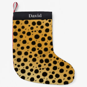 Exotic Cheetah Spots Personalized Animal Print Small Christmas Stocking
