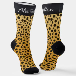 Exotic Cheetah Spots Personalized Wild Animal Socks