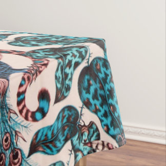 Exotic chinoiserie inspired jungle animal fabric tablecloth
