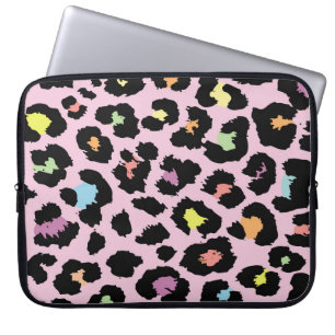 exotic colorful wild leopard design hand drawn fas laptop sleeve