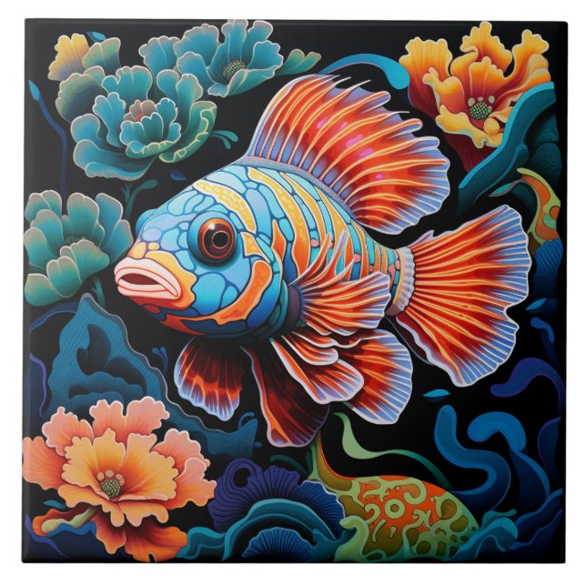 Exotic Colourful Fish Tile (Front)