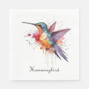 Exotic colourful hummingbird customizable napkin
