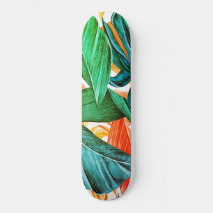 Exotic colourful palm leaves skateboard