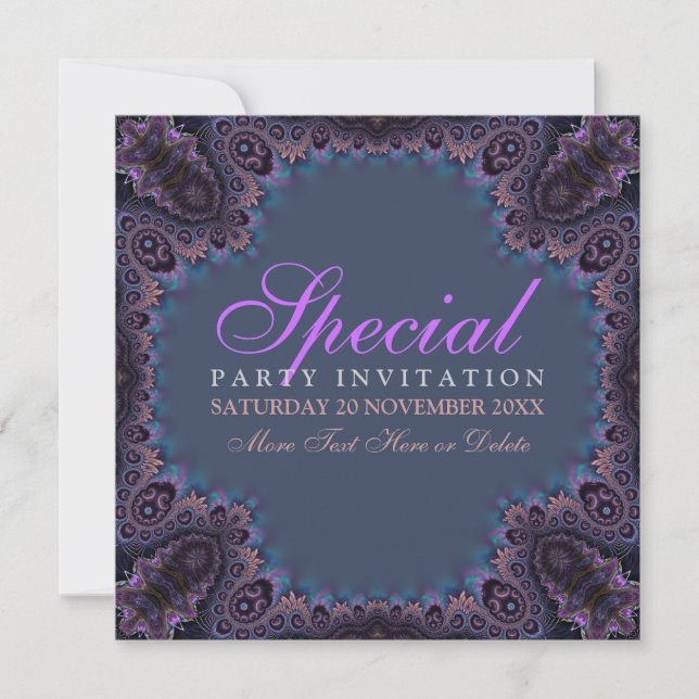 Exotic Dark Gothic Goddess Party  Invitation (Front)