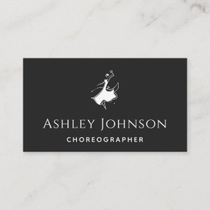 Exotic Extravagant Dancer Silhouette Choreography Business Card