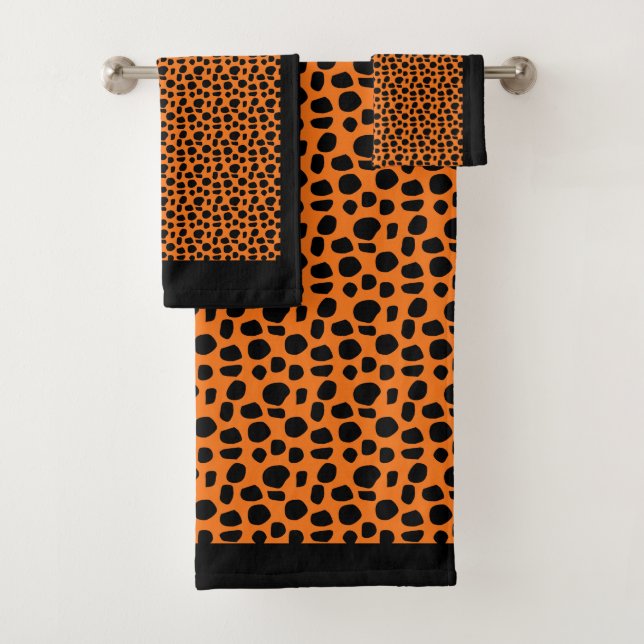 EXOTIC FAUX JAGUAR  PRINT Poly Cotton  Bath Towel Set (Insitu)