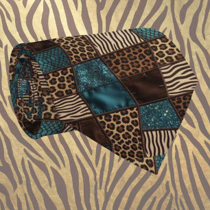 Exotic Faux Silk   Luxury Wild Animal Gentleman's Tie