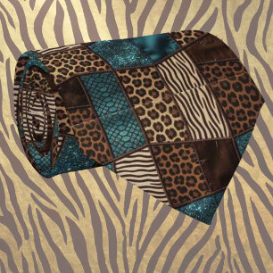 Exotic Faux Silk   Luxury Wild Animal Gentleman's Tie