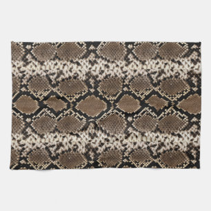 Exotic Faux Snakeskin Photographic Pattern Kitchen Towel