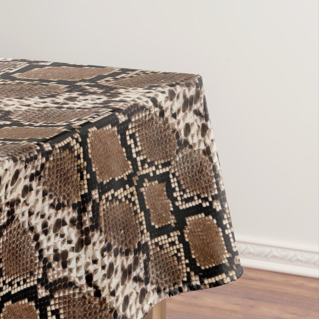 Exotic Faux Snakeskin Photographic Pattern Tablecloth (In Situ)