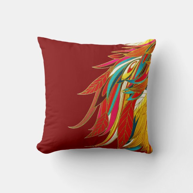 Exotic Feathers Throw Pillow (Front)
