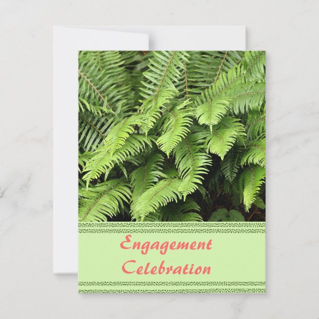 Exotic Fern Engagement Invitation (Front)