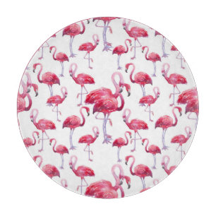 Exotic Flamingo Watercolor Bird Cutting Board