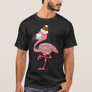 Exotic Flamingo Xmas Lights Hawaiian Christmas In  T-Shirt