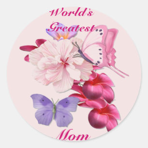 Exotic Floral for Mom Classic Round Sticker