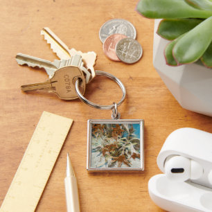 Exotic Floral Keychain