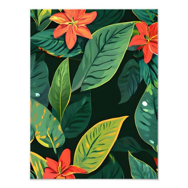 Exotic Floral Paradise Seamless Pattern Photo Print (Front)