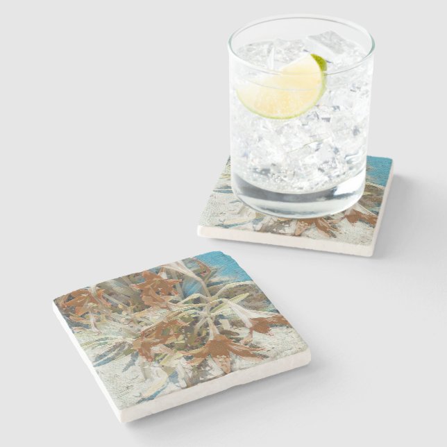 Exotic Floral Stone Coaster (Side)