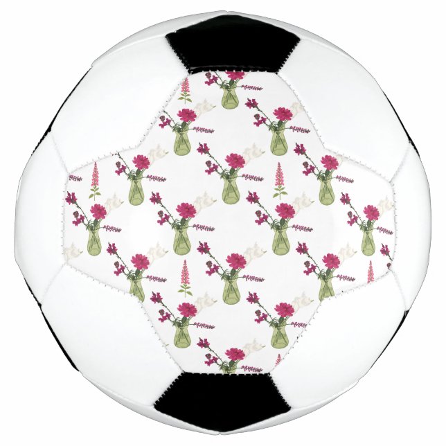 Exotic flower arrangement in glass soccer ball (Front)