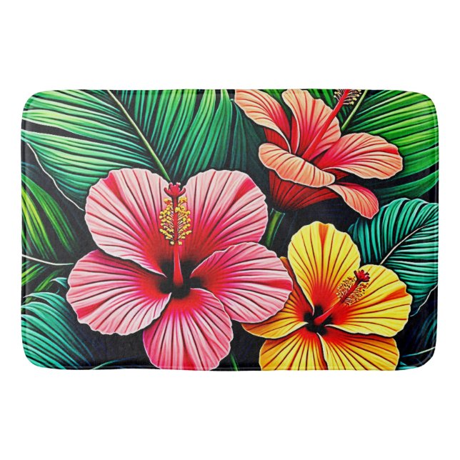 Exotic Flower Garden Dreams Bath Mat (Front)