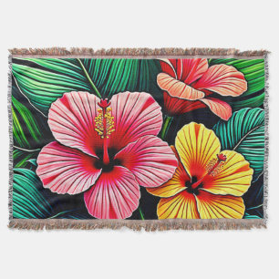 Exotic Flower Garden Dreams Throw Blanket