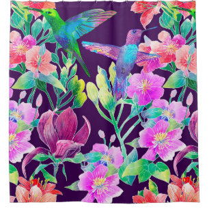 Exotic flowers and birds