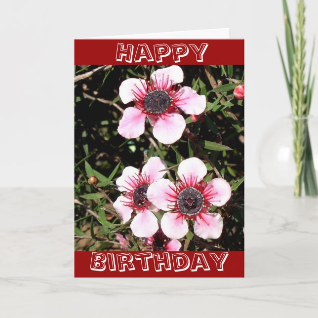 Exotic flowers birthday card (Front)