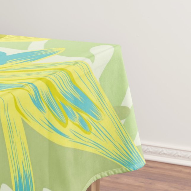 Exotic Flowers Tablecloth (Yellow and Blue Floral Tablecloth!)