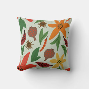 Exotic flowers throw pillow
