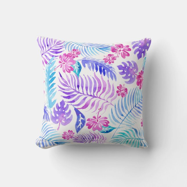 Exotic Flowers Throw Pillow (Front)