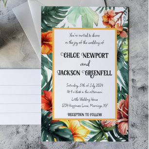 Exotic Flowers Tropical Wedding Invitation
