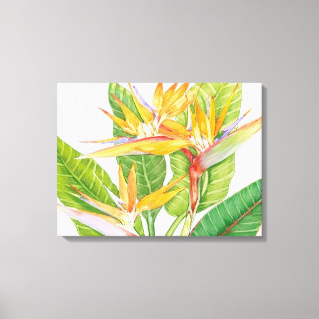 Exotic Flowers Watercolor Canvas Print (Front)