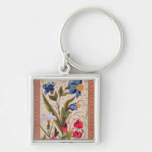 Exotic flowers with insects keychain
