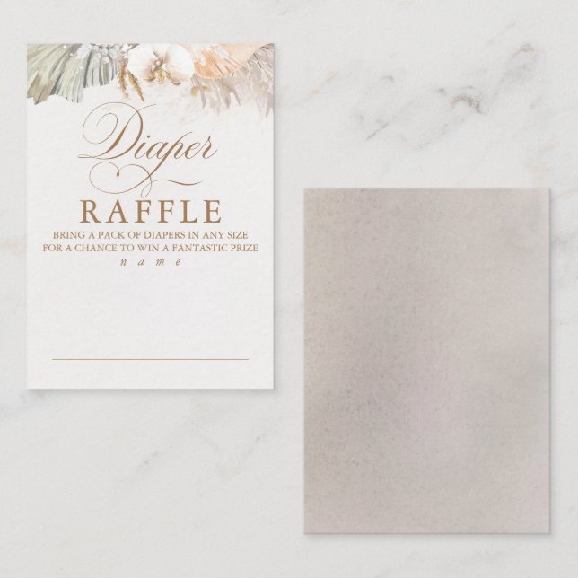 Exotic Foliage Baby Shower Diaper Raffle Ticket Enclosure Card (Front/Back)