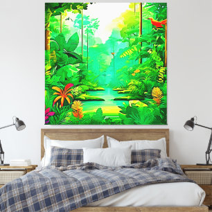 Exotic Forest Design Canvas Print