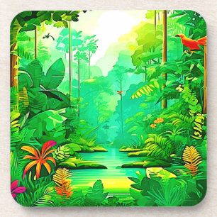 Exotic Forest Design Coaster