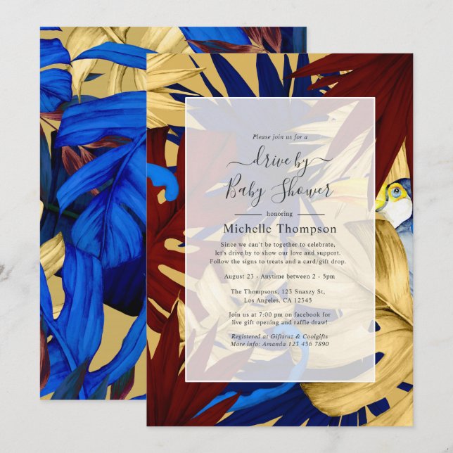 Exotic Forest Drive By Shower Invitation (Front/Back)