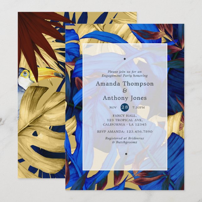 Exotic Forest Engagement Party Invitation (Front/Back)