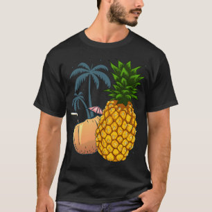 Exotic Fruit Coconut Palm Trees Tropical Summer Pi T-Shirt
