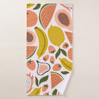 Exotic fruit seamless pattern in hand-drawn style.