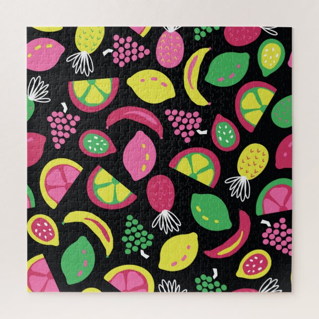 Exotic Fruits: Colourful Seamless Pattern Jigsaw Puzzle (Vertical)