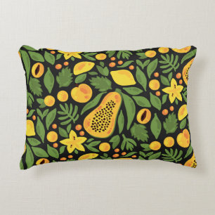 Exotic Fruits: Colourful Summer Seamless Accent Pillow