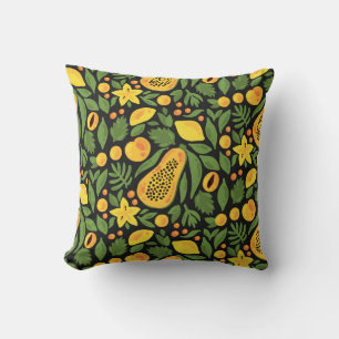Exotic Fruits: Colourful Summer Seamless Throw Pillow