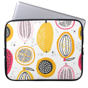 Exotic Fruits Hand-Drawn: Vintage Summer Laptop Sleeve
