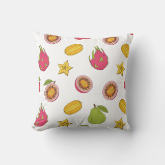 Exotic Fruits Pattern – Tropical Paradise Mix Throw Pillow