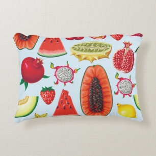 Exotic Fruits: Trendy Print Seamless. Accent Pillow