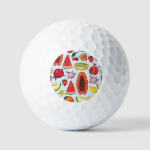 Exotic Fruits: Trendy Print Seamless. Golf Balls