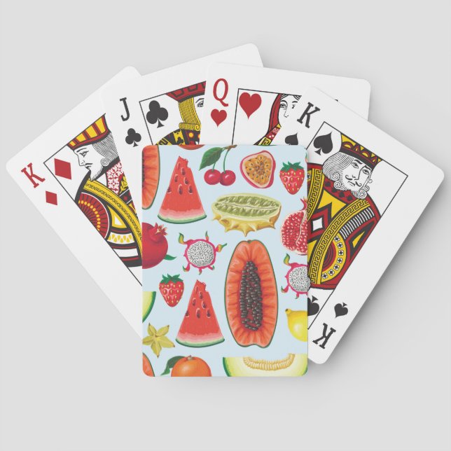 Exotic Fruits: Trendy Print Seamless. Playing Cards (Back)