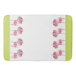 Exotic Fuchsias on a Bath Mat